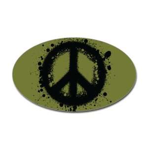  Sticker (Oval) Peace Symbol Ink Blot 