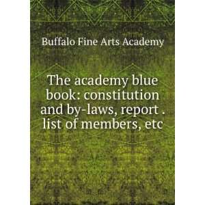  The Academy Blue Book Buffalo Fine Arts Academy Books