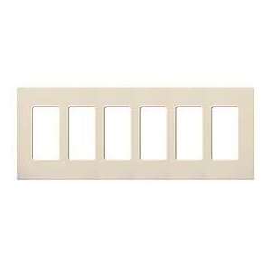  Lutron CW 6 LA, 6 Gang Wallplates, Light Almond