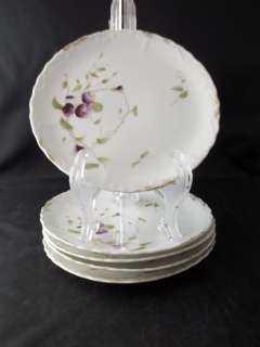 Carlsbad BFHS Purple Flower Salad Dessert Plates Vintage Made in 