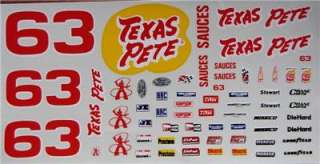Decal #63 Mike Swaim 1988 Texas Pete Chevy Monte Carlo BGN  