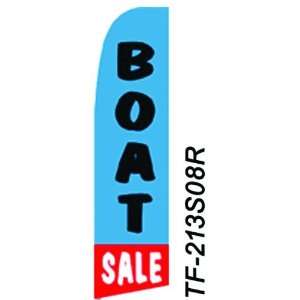 Boat Sale Lt Blue Red TallFlag