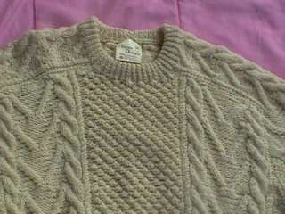 RICH BIG MenS Irish iRELAND Aran FISHERMANS Sweater XL TALL  