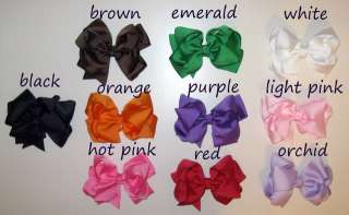BIG DOUBLE LAYERED CHUNKY BOUTIQUE BABY GIRL LOOPY HAIR BOW CLIP 