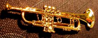 Bach Stradivarius Trumpet Replica Pin 24k gold plated  