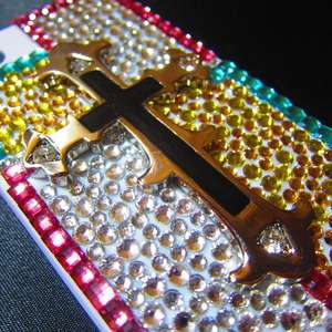 Custom Handmade Apple Gold Black Cross iPhone 4 / 4S Cover Case  
