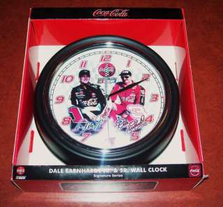 NASCAR Coca Cola 10 Wall Clock: Dale Earnhardt Jr. & Sr. Brand New in 