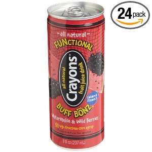 Crayons Buff Bonz Watermelon & Wild Berries Drink, 8 Ounce Cans (Pack 