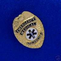 EMT Emergency Technician Gold Mini Badge Lapel Hat Pin  