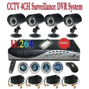   waterproof camera 4ch h.264 500hdd dvr security kit: Camera & Photo