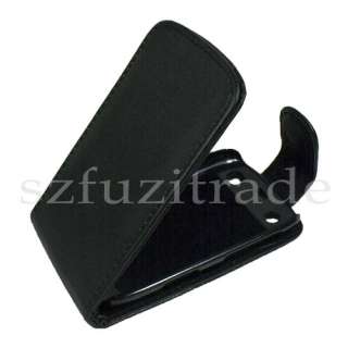 Black Flip Leather+Silicone Case+Screen Film For BlackBerry Curve 9360 