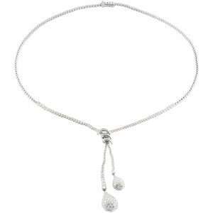  14K White Gold 3 1/3 Ct Tw; Diamond Necklace Jewelry