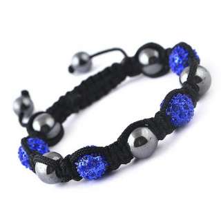 1p Braid Bracelet Chain 12Colors 8 10MM Disco Rhinestone Crystal 