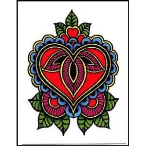  Colorful Heart Design Temporaray Tattoo: Toys & Games