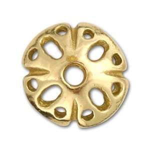  Shiny Brass Anti Tarnish 8.5mm Round Bead Caps (6): Home 