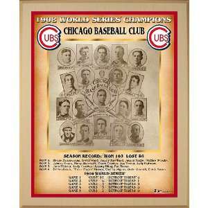  Healy Chicago Cubs 1908 World Series Team Picture Plaque 