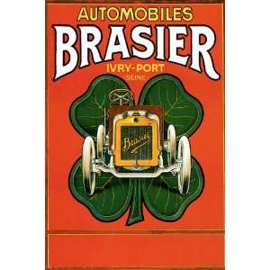  AUTOMOBILES BRASIER IVRY PORT SEINE CAR VINTAGE POSTER 