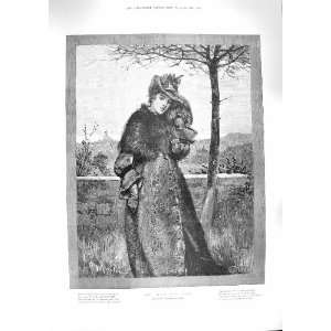 1888 CRUEL EAST WIND WINTER FUR COAT LADY FINE ART 