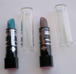 Lot of 2 Jordana Lipstick DARK BLUE MOOD #11 EGGPLANT #9 Both Hard to 