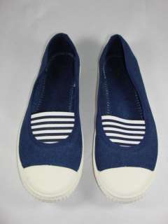 James Oliver Casual Flat Navy slip on Made Italy sz 9  