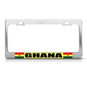  Ghana Flag Country license plate frame Stainless Metal Tag 
