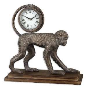  Uttermost 17 Monkey Clock Clock Distressed Dark Bronze 