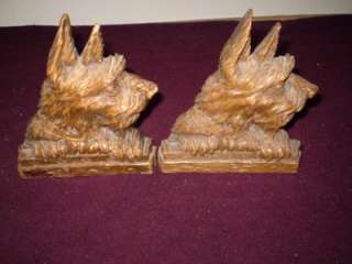 Syroco Wood, Scottish Terrier, Book Ends   (2)  