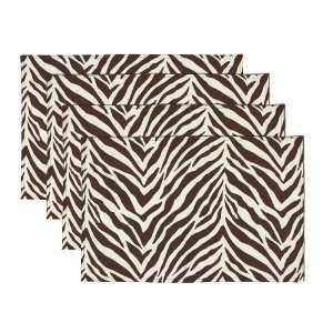   Zebra 4 Piece Watershed Placemat Set, 13 by 19 Inch
