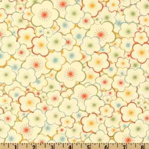  44 Wide Tailor Made Flowers Cream Fabric By The Yard 