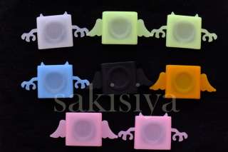 Silicone Ipod Shuffle Gen 4th 4G Skin case Green Wing  