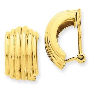  14k Gold Omega Clip Non pierced Earrings Jewelry