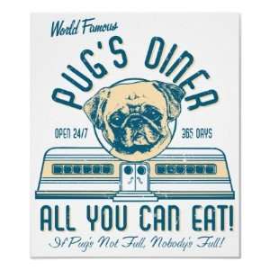  Pugs Diner 50s Retro VIntage Posters: Home & Kitchen