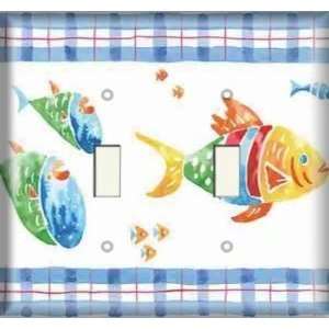  Double Switch Plate   Fish Tablecloth