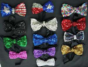 Sequin Bow Tie  Handmade Assorted Colors To Chose (NEW)  