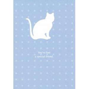 Pet Sympathy Greeting Card   Cat Silhouette Blue Sympathy 
