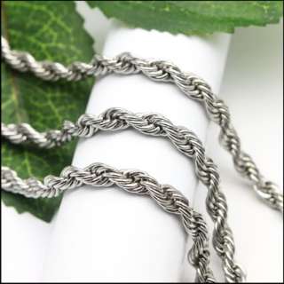 Stainless titanium silver Braid Mens Chain Necklace fashion  