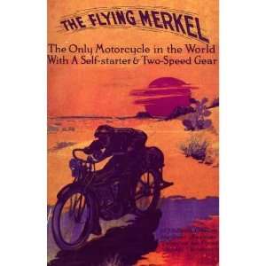  THE FLYING MERKEL MOTORCYCLE BIKE TWO SPEED SMALL VINTAGE 