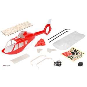   Glass Fiber Fuselage for 450 Size Helicopters Red/White Toys & Games