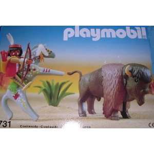    Playmobil Western   Indian with Buffalo (3731) Toys & Games
