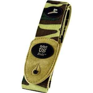   Blues Guitar Strap with Suede Ends   Camouflage Musical Instruments