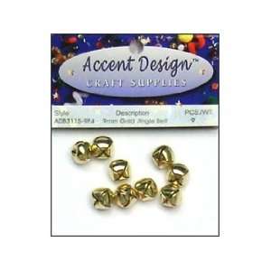  Accent Design Jingle Bell 9mm 9pc Gold (6 Pack): Pet 