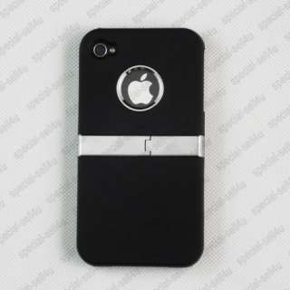 Deluxe Black Full Case w/Chrome Stand Apple iPhone 4 4G  