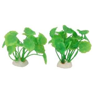  Como 10 Pcs Ceramic Base Green Plastic Plants Aquascaping 