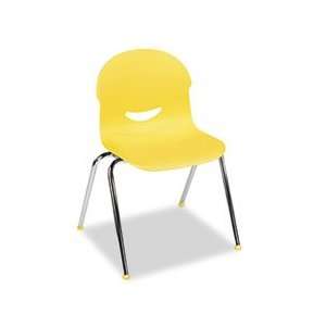  IQ Series Stack Chairs, 17 1/2 Seat Height, Squash/Chrome 