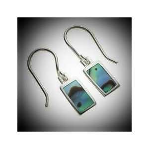    STERLING SILVER RECTANGLE ABALONE DROP EARRINGS: Everything Else