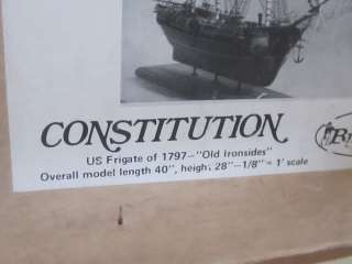 Vintage 1970S USS Constitution Ship Model Kit Bluejacket Shipcrafters 