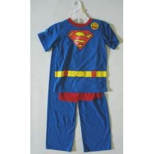  Superman Pajama 2 Pc Set Sz 8/10 with cape Everything 