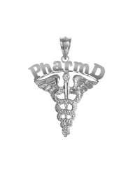     Pharm D Charm with Diamond for Doctor of Pharmacy in Silver