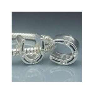    Pandora style metal bead silver plate horseshoe