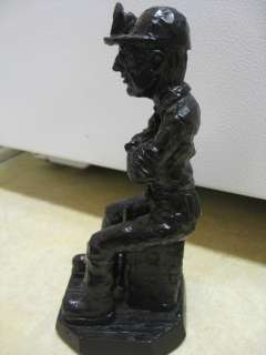 Vintage Handcrafted Carved Coal Miner Figurine Figure Statue Sign J 